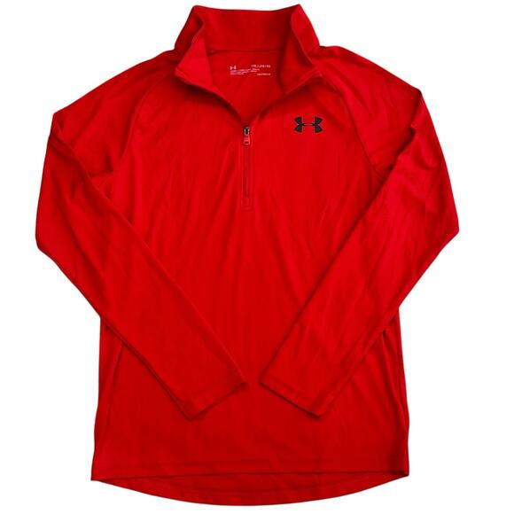 UNDER ARMOUR Boys Red Zipper Pullover YXL - Picture 1 of 4